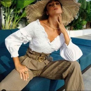 ZARA Cropped Top With Elastic Detail